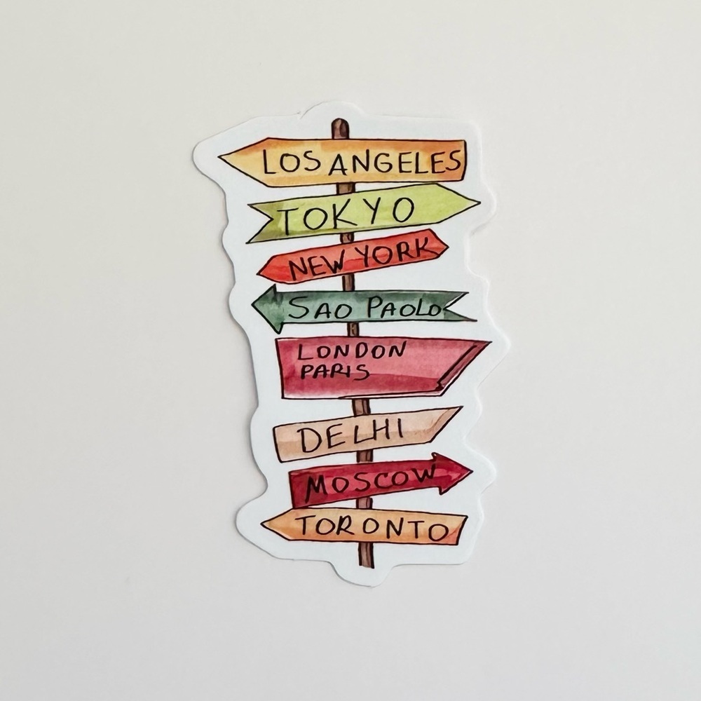 10/$10 World Travel Sign Sticker